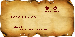Marx Ulpián névjegykártya