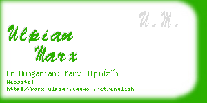 ulpian marx business card